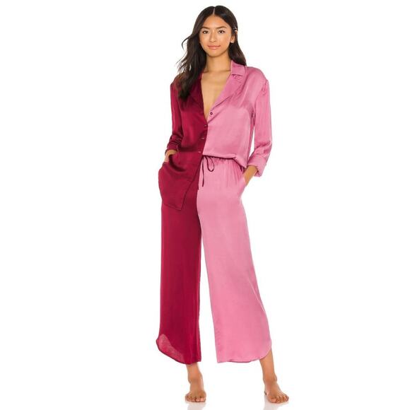 Lovers and Friends Pajama Set in Pink & Plum Red NWOT Size Small